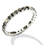 Mens white gold ring with black diamonds