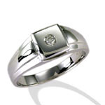 White Gold Ring with Diamond