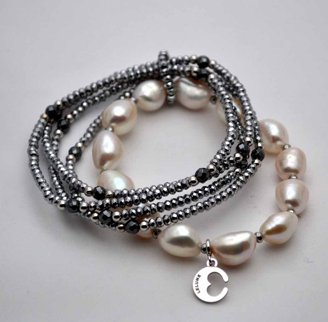 Bracelet en hématite et perles