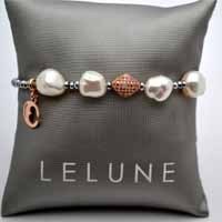 Bracelets pearl and pink silver with hematite