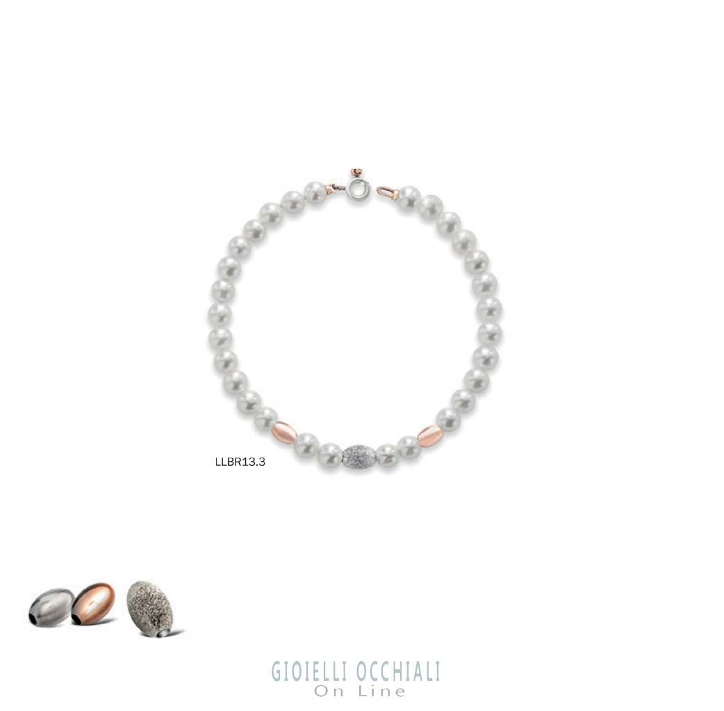 Le Lune pink white gold pearl bracelet