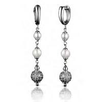 Silver earrings pearls