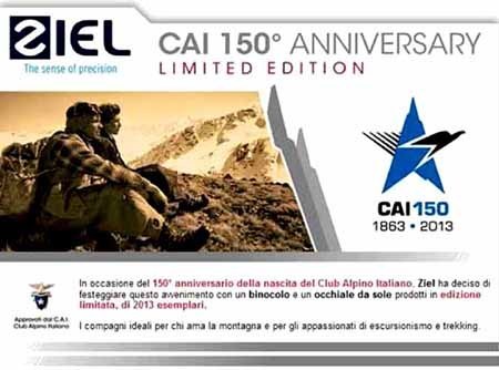 ZIEL CAI Sunglasses and professional binoculars Real collector items for the new sunglasses CAI, made by Ziel for the 150th Anniversary of CAI Italian alpine Club\\n\\n03/09/2013 5:07 PM