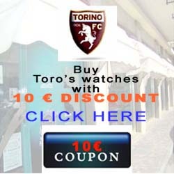 Register now and receive a 10 eur coupon discount for Toro Calcio official watches