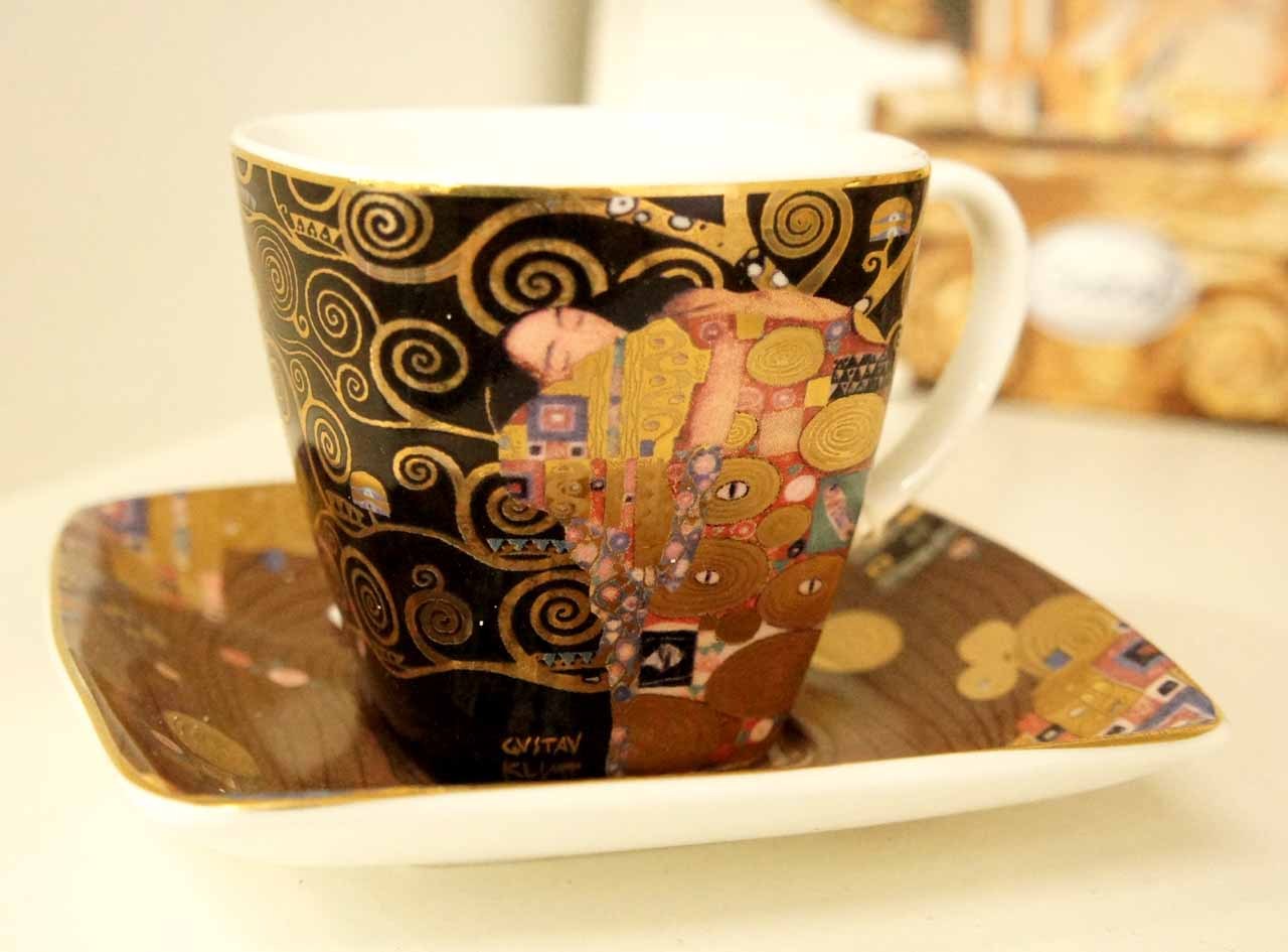 Tazzina caffè quadrata Gustav Klimt