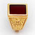 Mens Gold Ring With Red Stone Carnelian