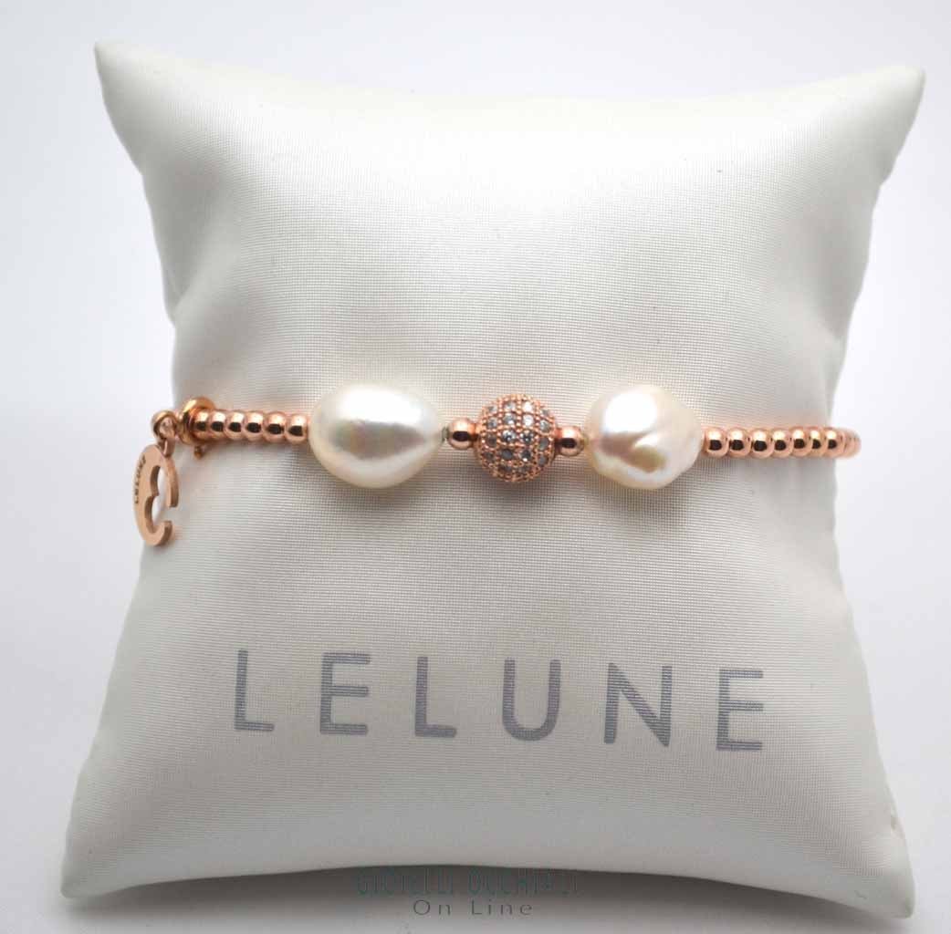 COSСIA PEARL NECKLACE LELUNE WITH GOLD ELEMENTS AND AMETIST 