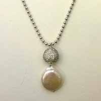 Collana argento con perla baroccata