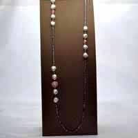 Collana ematite perle e argento rosa