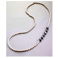 LE LUNE GLAMOUR Silver pearl necklace